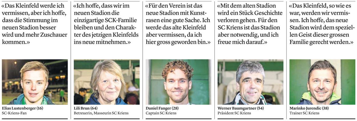 Stimmen zur Zukunft des neuen Stadions (Abdruck Luzerner Zeitung).